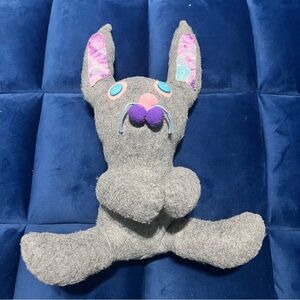 Handcrafted - Hand Made / Hand sewn Creepy Grey Bunny Rabbit Plush!
